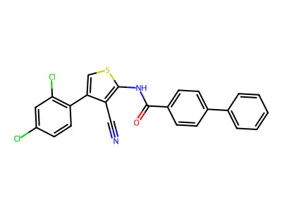 N-[3-cyano-4-(2,4-dichlorophenyl)thiophen-2-yl]-4-phenylbenzamide structure