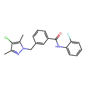 3-((4-Chloro-3,5-dimethyl-1H-pyrazol-1-yl)methyl)-N-(2-fluorophenyl)benzamide structure