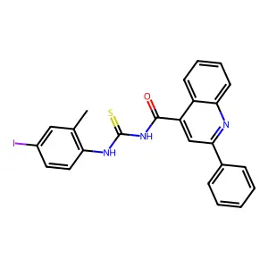 N-[(4-iodo-2-methylphenyl)carbamothioyl]-2-phenylquinoline-4-carboxamide structure