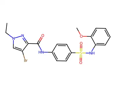 4-bromo-1-ethyl-N-[4-[(2-methoxyphenyl)sulfamoyl]phenyl]pyrazole-3-carboxamide structure