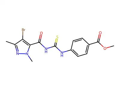 Methyl 4-[(4-bromo-2,5-dimethylpyrazole-3-carbonyl)carbamothioylamino]benzoate structure