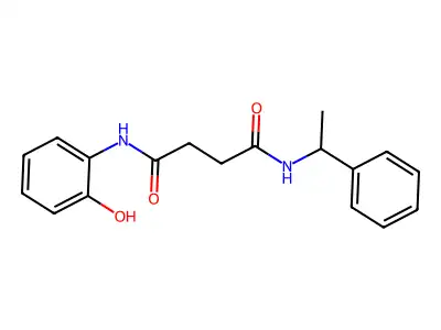 N-(2-hydroxyphenyl)-N'-(1-phenylethyl)butanediamide structure