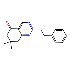 2-(benzylamino)-7,7-dimethyl-7,8-dihydroquinazolin-5(6H)-one structure