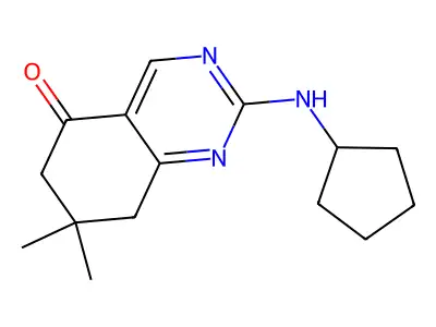 2-(Cyclopentylamino)-7,7-dimethyl-6,7,8-trihydroquinazolin-5-one structure