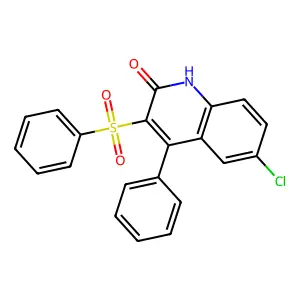 6-chloro-4-phenyl-3-(phenylsulfonyl)quinolin-2(1H)-one structure