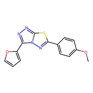 4-[3-(2-Furyl)[1,2,4]triazolo[3,4-b][1,3,4]thiadiazol-6-yl]phenyl methyl ether structure