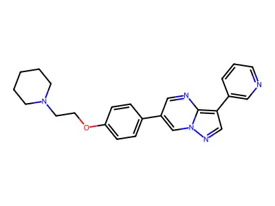 3-(6-{4-[2-(Piperidin-1-yl)ethoxy]phenyl}pyrazolo[1,5-a]pyrimidin-3-yl)pyridine structure