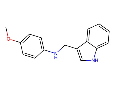 N-((1H-indol-3-yl)methyl)-4-methoxyaniline structure