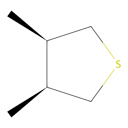 Cis-3,4-dimethyl-thiacyclopentane structure