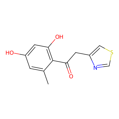 1-(2,4-Dihydroxy-6-methylphenyl)-2-(1,3-thiazol-4-yl)ethanone structure