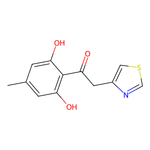1-(2,6-Dihydroxy-4-methylphenyl)-2-(1,3-thiazol-4-yl)ethanone structure