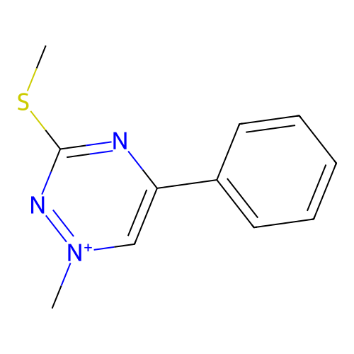 1-Methyl-3-methylsulfanyl-5-phenyl-1,2,4-triazin-1-ium structure