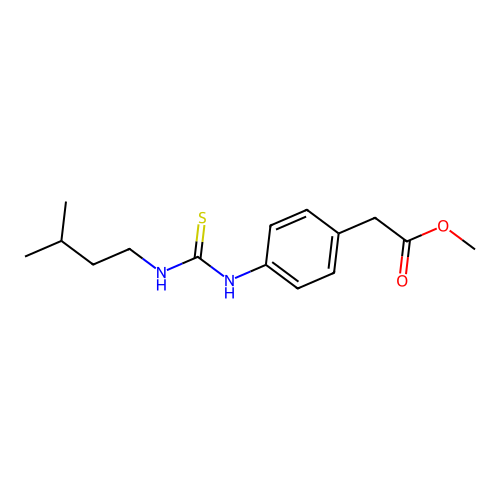 Methyl (4-{[(isopentylamino)carbothioyl]amino}phenyl)acetate structure
