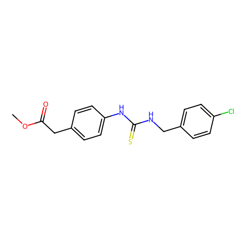 Methyl (4-{[(4-chlorobenzyl)carbamothioyl]amino}phenyl)acetate structure