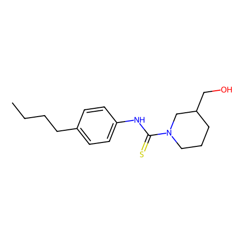 N-(4-butylphenyl)-3-(hydroxymethyl)piperidine-1-carbothioamide structure