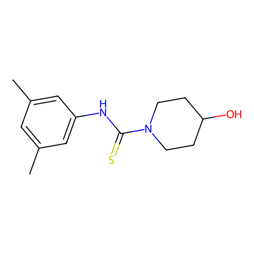 N-(3,5-dimethylphenyl)-4-hydroxypiperidine-1-carbothioamide structure