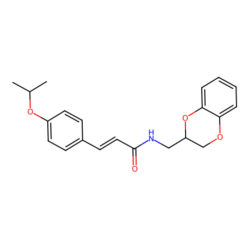 (E)-N-(2,3-dihydro-1,4-benzodioxin-3-ylmethyl)-3-(4-propan-2-yloxyphenyl)prop-2-enamide structure