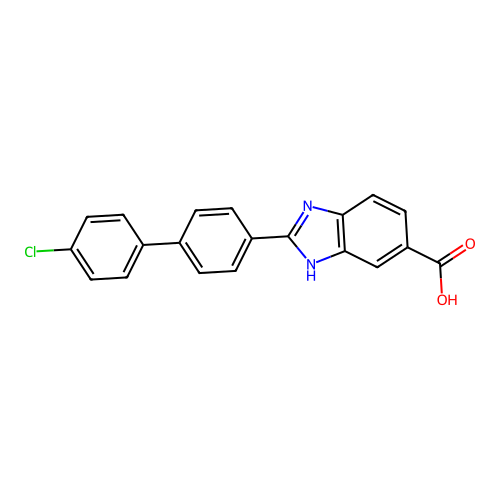 2-(4'-Chlorobiphenyl-4-YL)-1H-benzo[D]imidazole-5-carboxylic acid structure