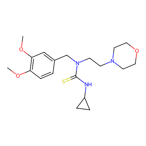 3-Cyclopropyl-1-(3,4-dimethoxybenzyl)-1-[2-(morpholin-4-yl)ethyl]thiourea structure