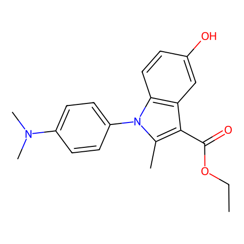 ethyl 1-[4-(dimethylamino)phenyl]-5-hydroxy-2-methyl-1H-indole-3-carboxylate structure
