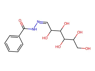 N-(2,3,4,5,6-pentahydroxyhexylideneamino)benzamide structure