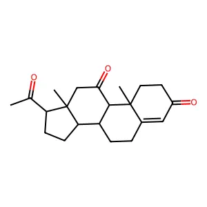 Pregn-4-ene-3,11,20-trione structure