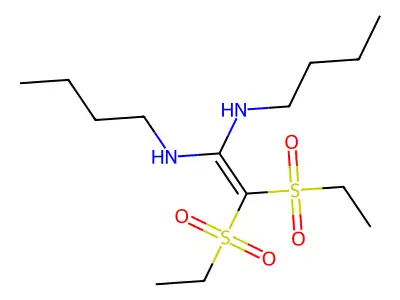 1-N,1-N'-dibutyl-2,2-bis(ethylsulfonyl)ethene-1,1-diamine structure