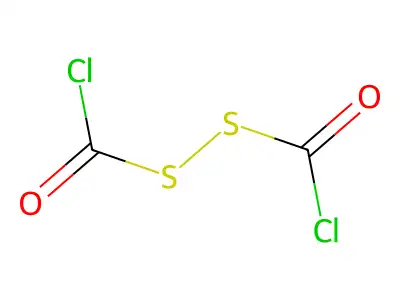 Chloro[(chlorocarbonyl)disulfanyl]methanone structure