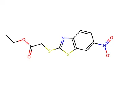 Acetic acid, [(6-nitro-2-benzothiazolyl)thio]-, ethyl ester structure