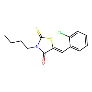 3-Butyl-5-(2-chlorobenzylidene)-2-thioxo-1,3-thiazolidin-4-one structure