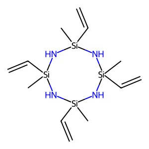 Cyclotetrasilazane, 2,4,6,8-tetraethenyl-2,4,6,8-tetramethyl- structure