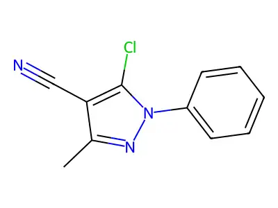 5-chloro-3-methyl-1-phenyl-1H-pyrazole-4-carbonitrile structure
