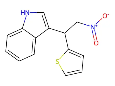 3-(2-Nitro-1-(2-thienyl)ethyl)-1H-indole structure