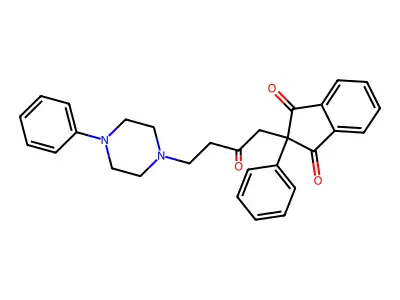 Indan-1,3-dione, 2-(2-oxo-4-(4-phenyl-1-piperazinyl)butyl)-2-phenyl- structure