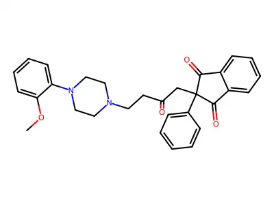 Indan-1,3-dione, 2-(2-oxo-4-(4-(o-methoxyphenyl)-1-piperazinyl)butyl)-2-phenyl- structure