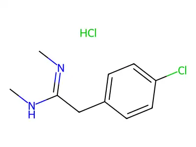 Acetamidine, 2-(p-chlorophenyl)-N,N'-dimethyl-, monohydrochloride structure
