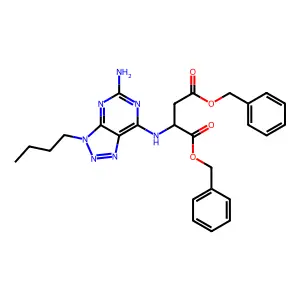 Dibenzyl 2-[(5-amino-3-butyltriazolo[4,5-d]pyrimidin-7-yl)amino]butanedioate structure