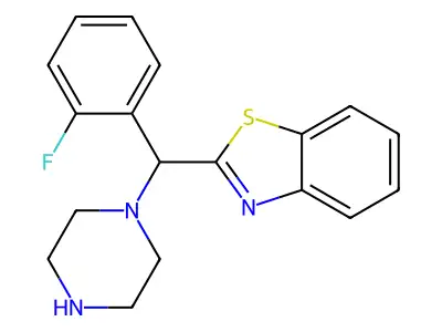 Benzothiazole, 2-[(2-fluorophenyl)-1-piperazinylmethyl]- structure
