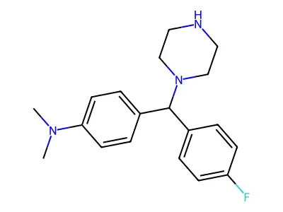 Benzenamine, 4-[(4-fluorophenyl)-1-piperazinylmethyl]-N,N-dimethyl- structure