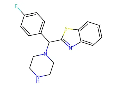 Benzothiazole, 2-[(4-fluorophenyl)-1-piperazinylmethyl]- structure