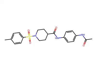 N-(4-acetamidophenyl)-1-(4-methylphenyl)sulfonylpiperidine-4-carboxamide structure