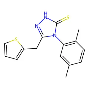 4-(2,5-dimethylphenyl)-3-(thiophen-2-ylmethyl)-1H-1,2,4-triazole-5-thione structure