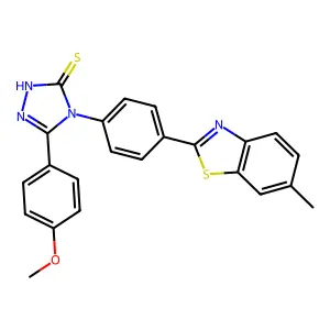 5-(4-methoxyphenyl)-4-[4-(6-methyl-1,3-benzothiazol-2-yl)phenyl]-4H-1,2,4-triazole-3-thiol structure