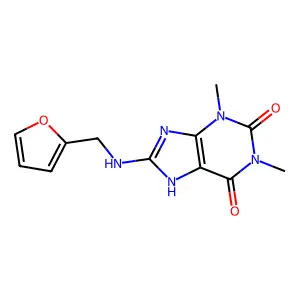 8-((furan-2-ylmethyl)amino)-1,3-dimethyl-1H-purine-2,6(3H,7H)-dione structure