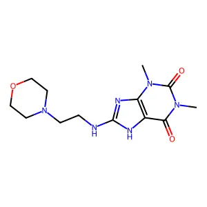 1,3-dimethyl-8-{[2-(morpholin-4-yl)ethyl]amino}-3,7-dihydro-1H-purine-2,6-dione structure