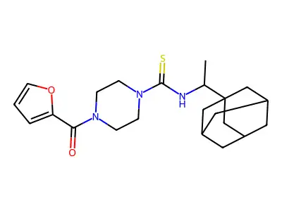 4-(furan-2-ylcarbonyl)-N-[1-(tricyclo[3.3.1.1~3,7~]dec-1-yl)ethyl]piperazine-1-carbothioamide structure