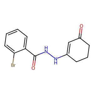 2-bromo-N'-(3-oxo-1-cyclohexen-1-yl)benzohydrazide structure