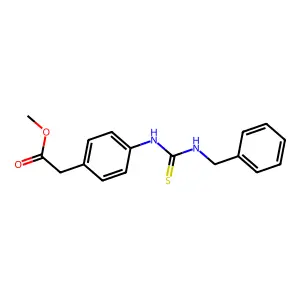 Methyl (4-{[(benzylamino)carbonothioyl]amino}phenyl)acetate structure