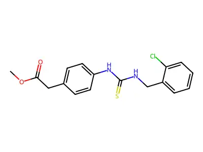 Methyl [4-({[(2-chlorobenzyl)amino]carbonothioyl}amino)phenyl]acetate structure