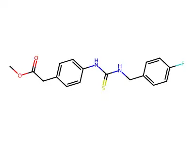 Methyl (4-{[(4-fluorobenzyl)carbamothioyl]amino}phenyl)acetate structure